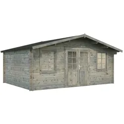Palmako Gartenhaus Klara 17,0 m2 FSC Mix 70 % - 28 mm Grau tauchimprägniert