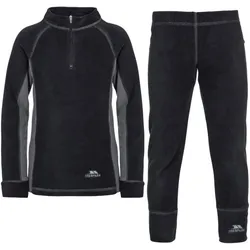 Trespass, Herren, Outdoorhose, Fleeceunterwäscheset Bubbles Fleecetop Und Baselayerhose (98), Schwarz