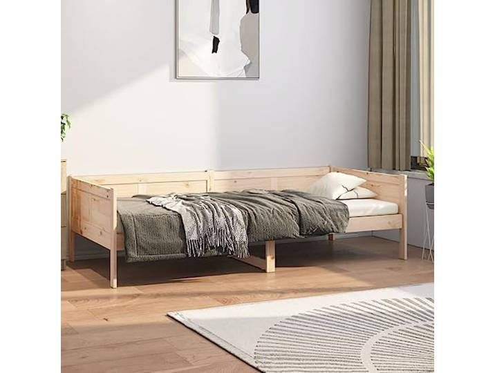 RJPLMFV Tagesbett aus massivem Kiefernholz, 80 x 200 cm Multifunktionales Schlafsofa, Lattenrost inklusive, nur Rahmen, Gästezimmer