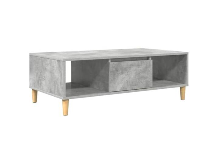 LASWWQMRF Couchtisch Beton Grau 102x55x35 cm Holzwerkstoff mit Stauraum Kompakter Wohnzimmertisch in Beton-Optik mit Klapptüren, drei Staufächern und pflegeleichter Oberfläche.