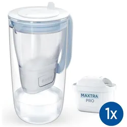 Brita Glaskrug inkl. 1x Maxtra Pro Pure Performance Kartusche, Wasserfilterkanne, Blau
