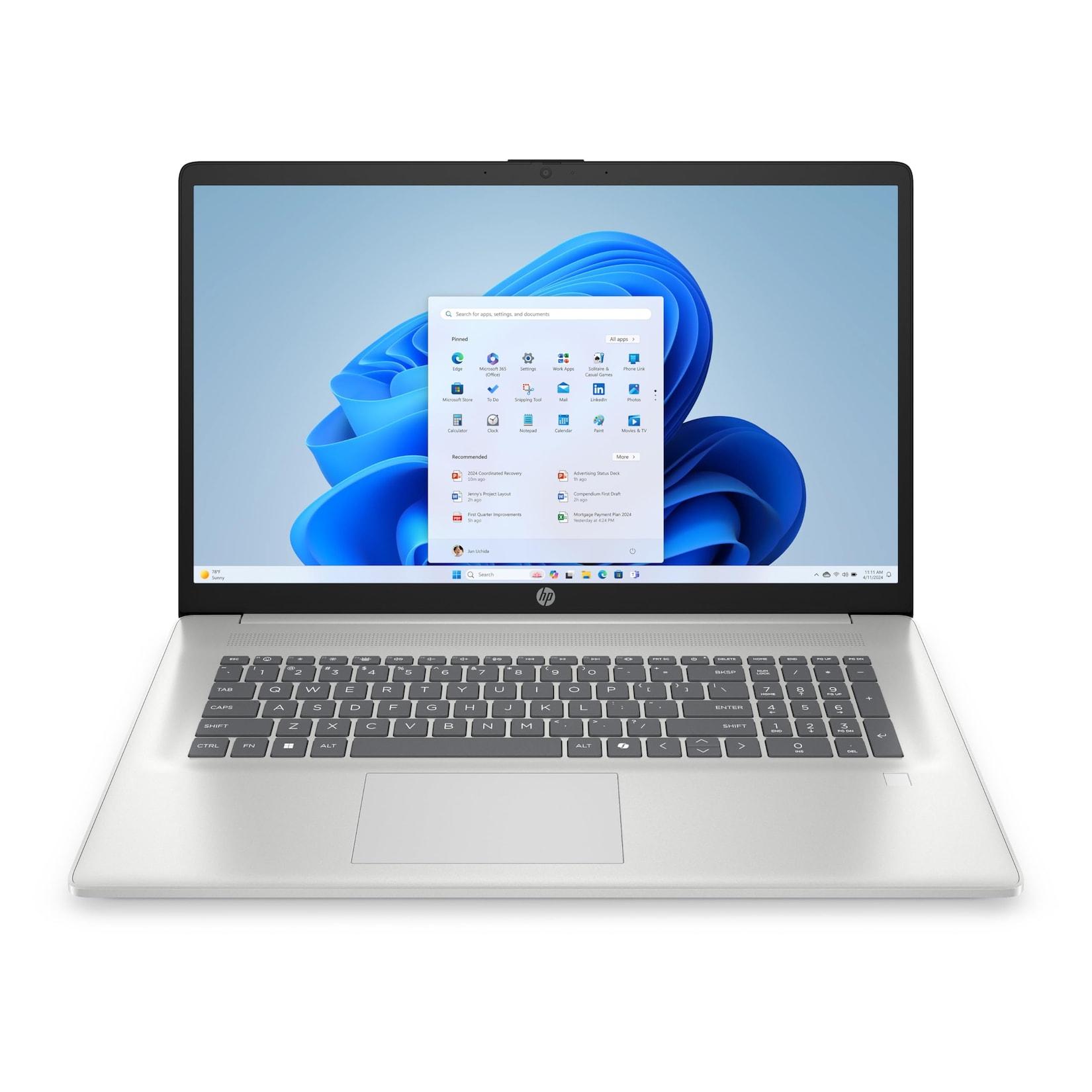 HP Notebook 17-cp2561ng, Natursilber, 17,3 Zoll, Full HD, IPS, AMD Ryzen 5 7520U, 8 GB, 512 GB SSD (C94HREA#ABD)