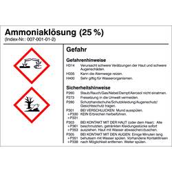SafetyMarking 21.B1200.02 Gefahrstoffetikett G002 Ammoniaklösung Folie selbstklebend (B x H) 105 mm x 74 mm 1 St.