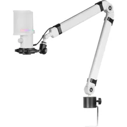 Mars Gaming Microphone Mmic-Xt RGB Avec Bras De Montage (Blanc), Mikrofon