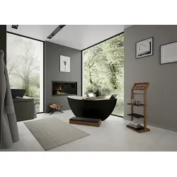 Badewanne Namur freistehend BiColor Weiβ-Schwarz, 1800x900 mm, Solique Mineralguss von Hoesch