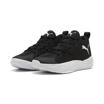Basketballschuh PUMA "Court Pro 3 Mid Basketballschuhe Jugendliche", Kinder, Gr. 33, Textil, schwarz-weiß (schwarz, weiß), Obermaterial: Synthetik, Textil. Futter: Textil. Innensohle: Textil. Laufsohle: Gummi, Schuhe
