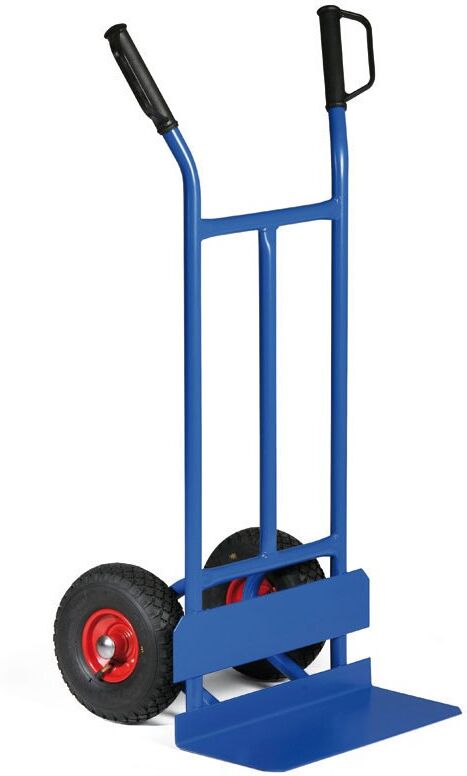 B2B Partner Stahl-Sackkarre mit Reifenschutz, Tragfähigkeit 200 kg, Vollgummiräder