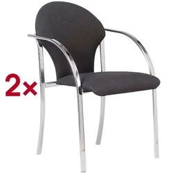 Nowy Styl 2er-Set Stapelstühle »Visa chrom« schwarz, 45x47 cm
