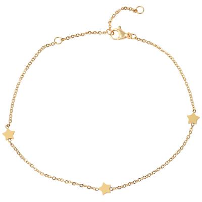 Armband ADELIA´S "Armband – Stern aus Edelstahl 22 cm", gold, Armbänder, Damen, 22cm, Edelstahl, Armband, Ideal als Geschenk – dezent und elegant