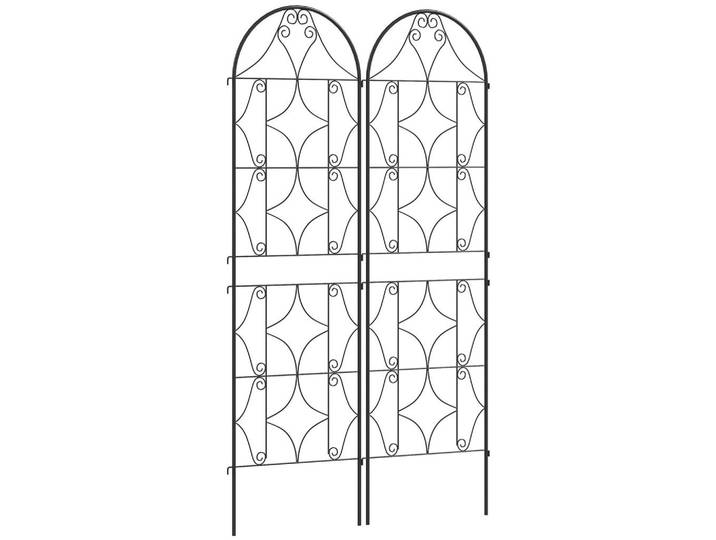 ComfortXL Pflanzengitter 2er-Set De-13791 für Kletterpflanzen 50x180 cm Schwarz, Metall, 1.3x180x50 cm, Dekoration, Gartendeko