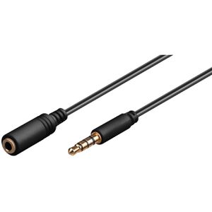 Goobay Audiokabel 62480, Verlängerungskabel, 4-polig, 3,5 mm Klinken-Buchse auf 3,5 mm Klinken-Stecker, 3 m