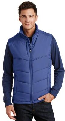 Port Authority J709 Puffy Vest in Mediterranean Blue/Black size 2XL   Polyester