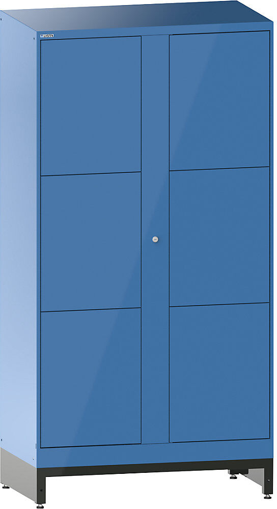 E-Multicabinet Fächerschrank, Erweiterungsmodul, HxBxT 1970 x 1000 x 580 mm, 2 x 3 Fächer, lichtblau LISTA