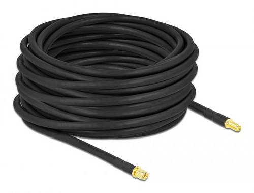 Delock WLAN-Antennen Anschlusskabel [1x SMA-Stecker - 1x SMA-Buchse] 15m Schwarz