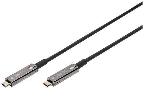 Digitus USB-C-Displaykabel USB 3.2 Gen2 USB-C, USB-C Stecker 20.00 m Schwarz Flexibel, Geschirmt, mit USB AK-330160-200-S