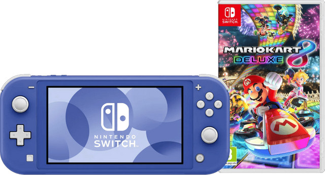 Nintendo Switch Lite Blauw met Mario Kart 8 Deluxe