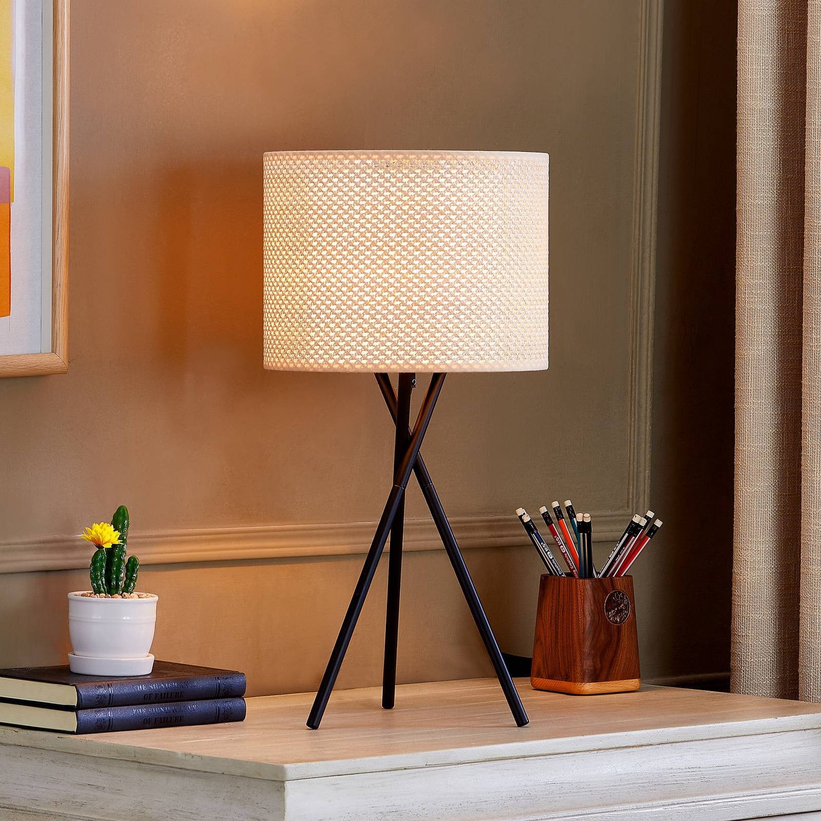 Lindby Tafellamp beige, landelijke stijl voor woon- of eetkamer