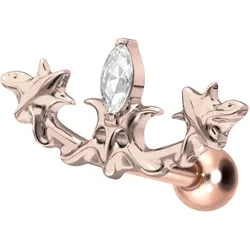 Titan Ohrpiercing mit Innengewinde GOTISCHES DESIGN