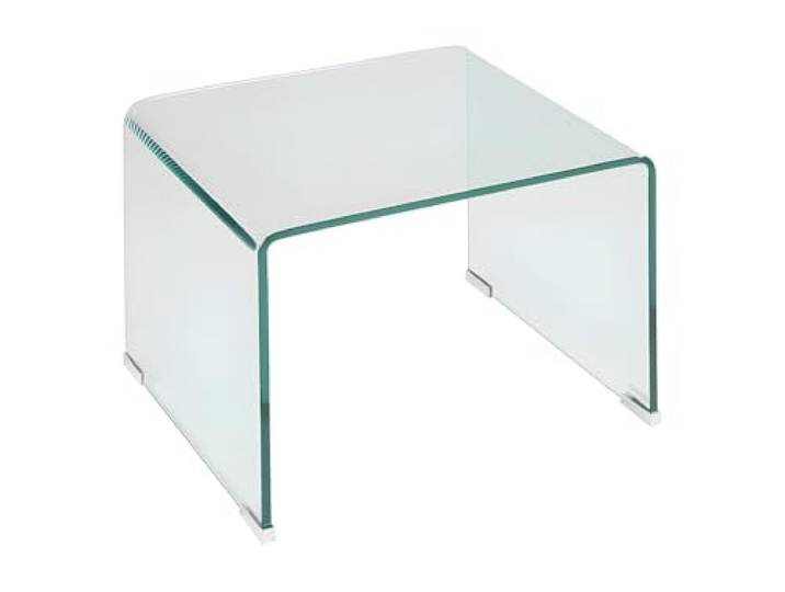 Vente-unique - Nachttisch Suzana - Glas Transparent 50 cmx40 cm Komplett montiert geliefert Push-to-open-System
