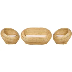 LOUNGE SET 3-teiling Rattan Natürlich Maiori