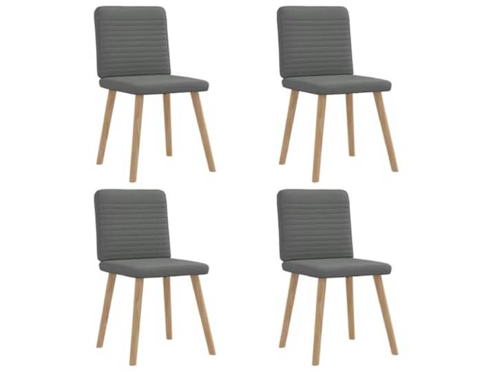 4er Set Esszimmerstuehle Dunkelgrau Stoff mit Metall und Holz Gestell Polyesterbezug, Schaumstoffpolsterung, stabiler Stand, vielseitig einsetzbar, komfortables Sitzen