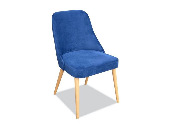 JVmoebel Esszimmerstuhl Blauer Holzstuhl mit Textilbezug für modernes Wohnen, Made in Europa