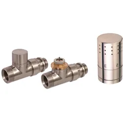 XIMAX Thermostatset Typ SX, in Edelstahl - Eckvariante - 15 mm Kupferrohr