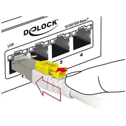 DELOCK RJ45 Kabel Cat 6A Secure 1.0m StSt