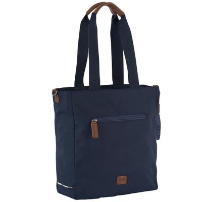 Shopper CAMEL ACTIVE "Aurum", Damen, Gr. B/H/T: 39cm x 34cm x 12cm, blau, Polyester, beschichtet, clean, unifarben mit Farbeinsätzen, Taschen Shopper, aus recyceltem Polyester in Nylonstruktur, leicht & mit feinen Details