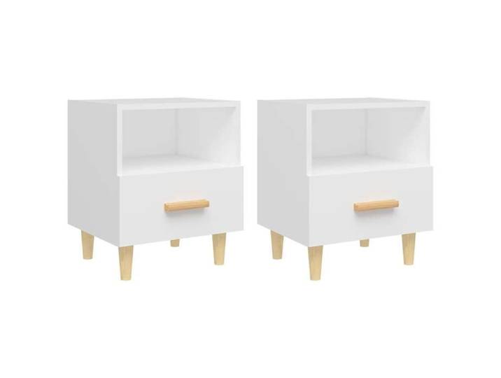 NEW Lot de 2 chevets - UU - Table de chevet/nuit - Blanc 40x35x47 cm FR_61445