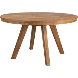 Esstisch Tradition aus recyceltem Teakholz, rund, massiv, natur, 140 cm, für 4–5 Personen