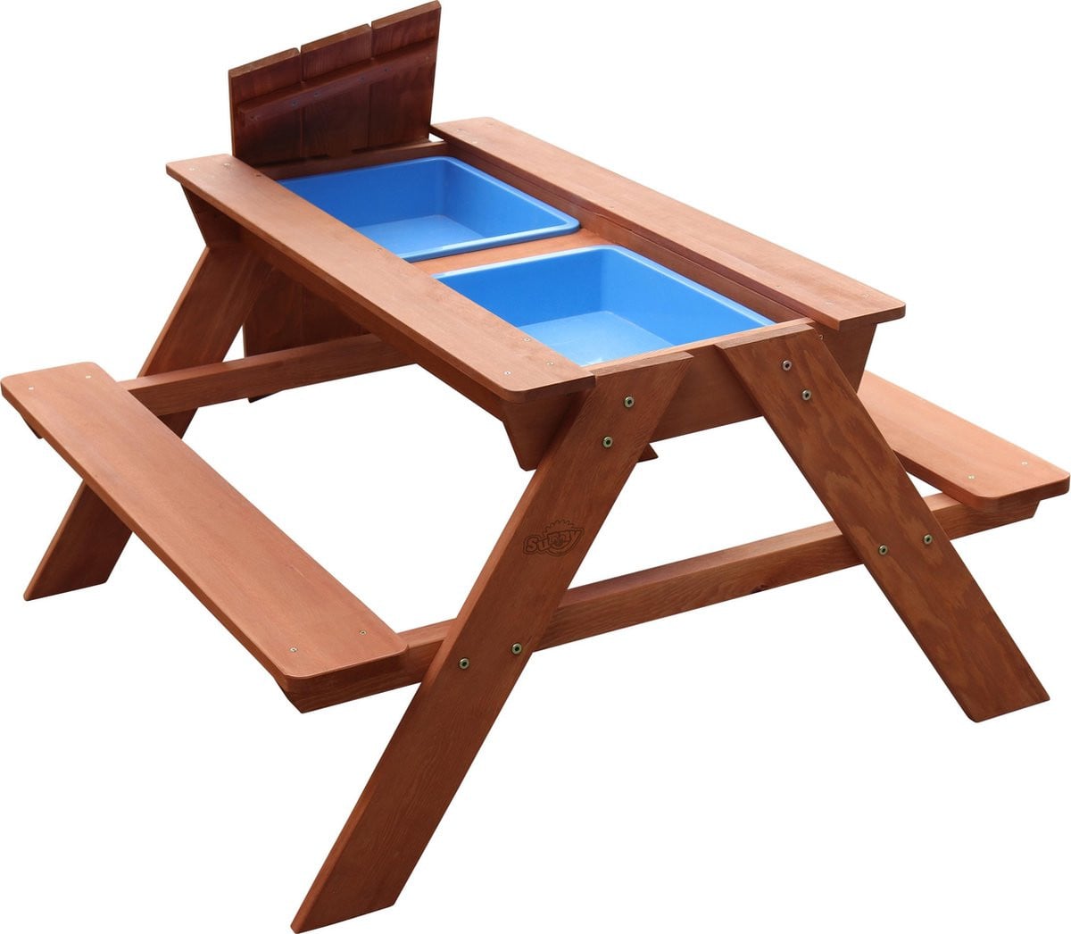 Outsunny Sunny Dave Zand & Water Picknicktafel Bruin met 2 uitneembare kunststof bakken