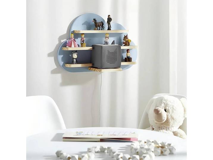 Étagère pour figurines audio NUAGE 50 x 33 x 15cm Bleu/Beige/Bleu clair