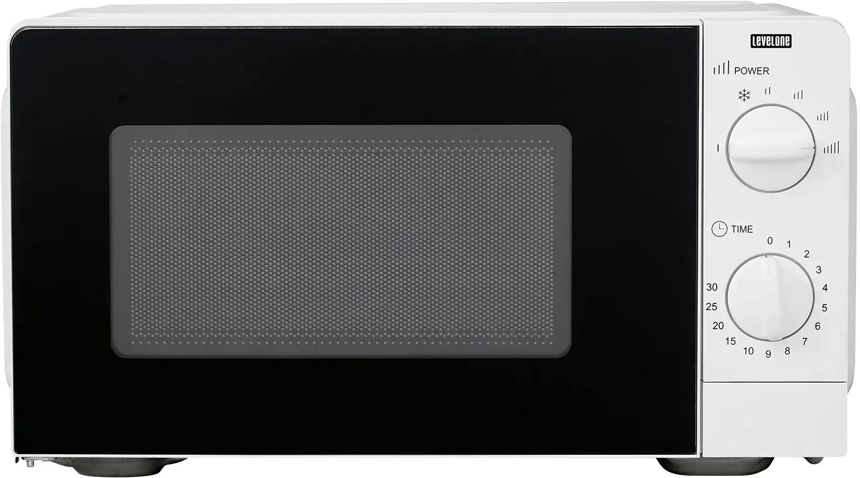 LevelOne Mikrowelle  MW-20.3 WE ¦ weiß ¦ Metall,Kunststoff,Glas ¦ Maße (cm): B: