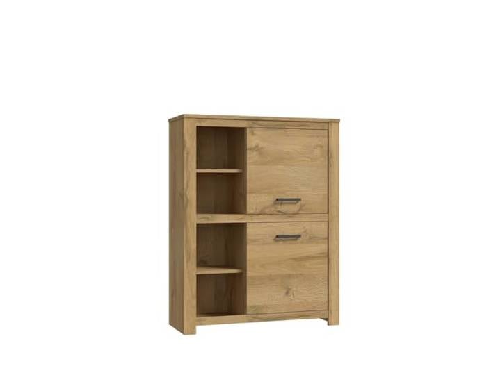 möbelando Highboard >Havanna< 2 Türen, Alteiche Dekor - 111,7x143,7x42,2cm (BxHxT)