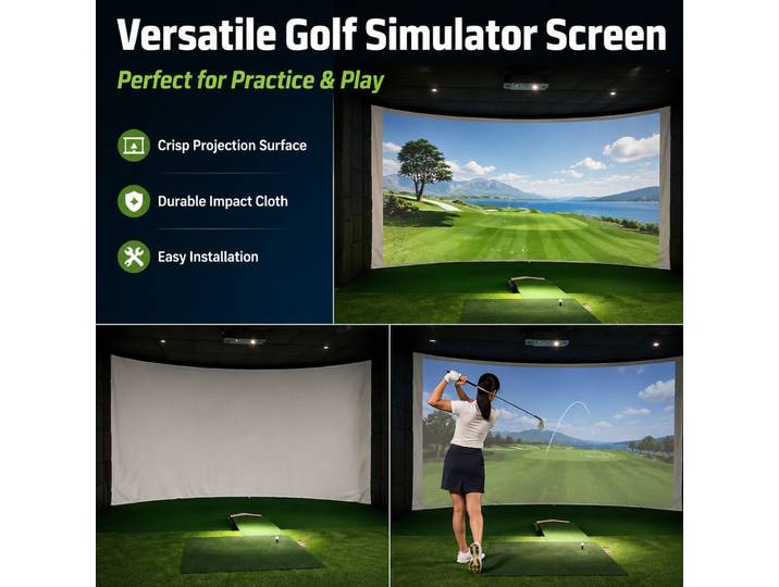 Écran de simulateur de golf d'intérieur robuste sur mesure, équipement sportif, conception double couche, livraison directe pour golfeurs