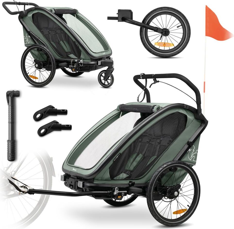 Hauck 3in1 Fahrradanhänger Bike N Walk Duo für