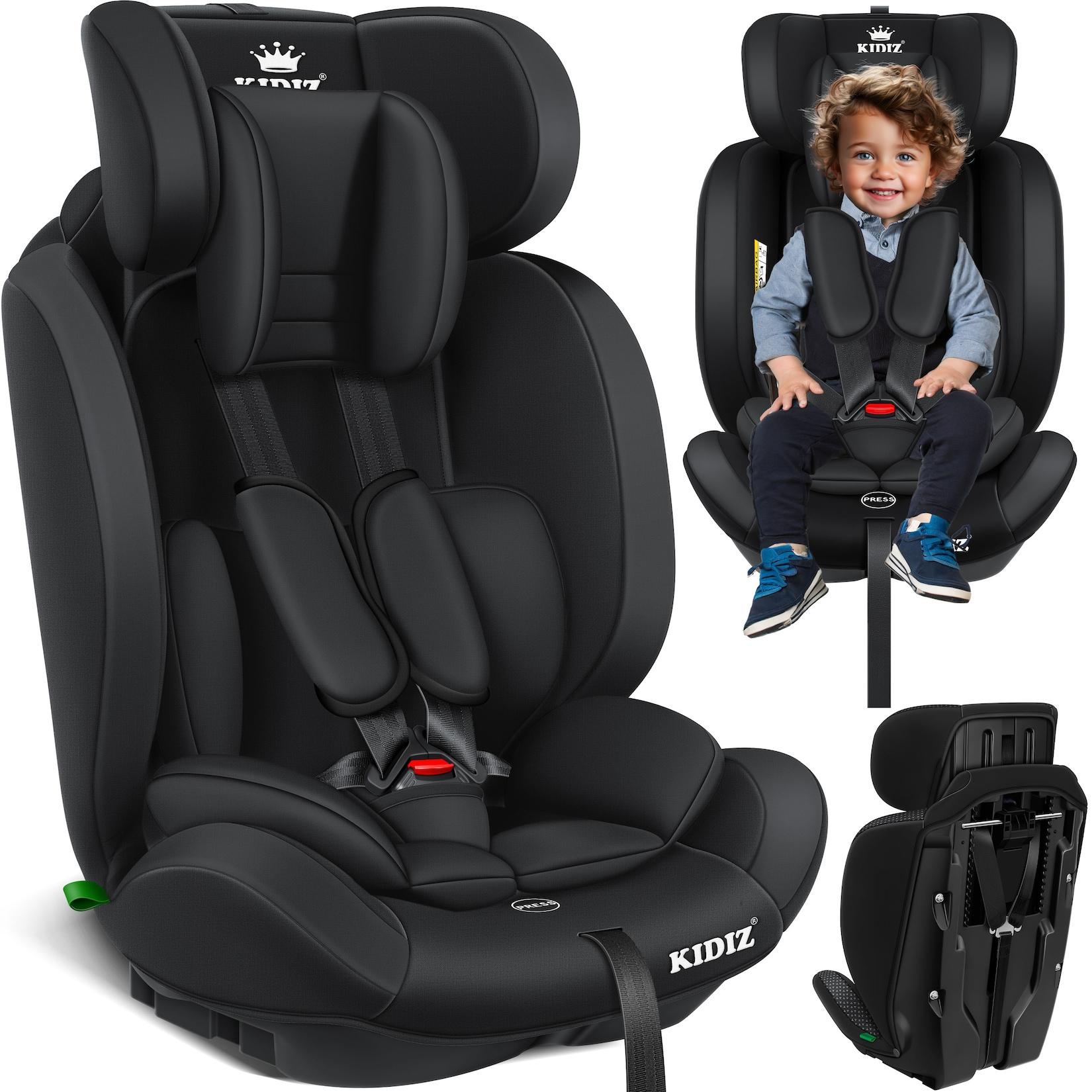 KIDIZ® Autokindersitz Kinderautositz Gruppe 1+2+3 9-36 kg 5-Punkt-Sicherheitsgurt, Autositz, Kindersitz, Einstellbare Kopfstütze