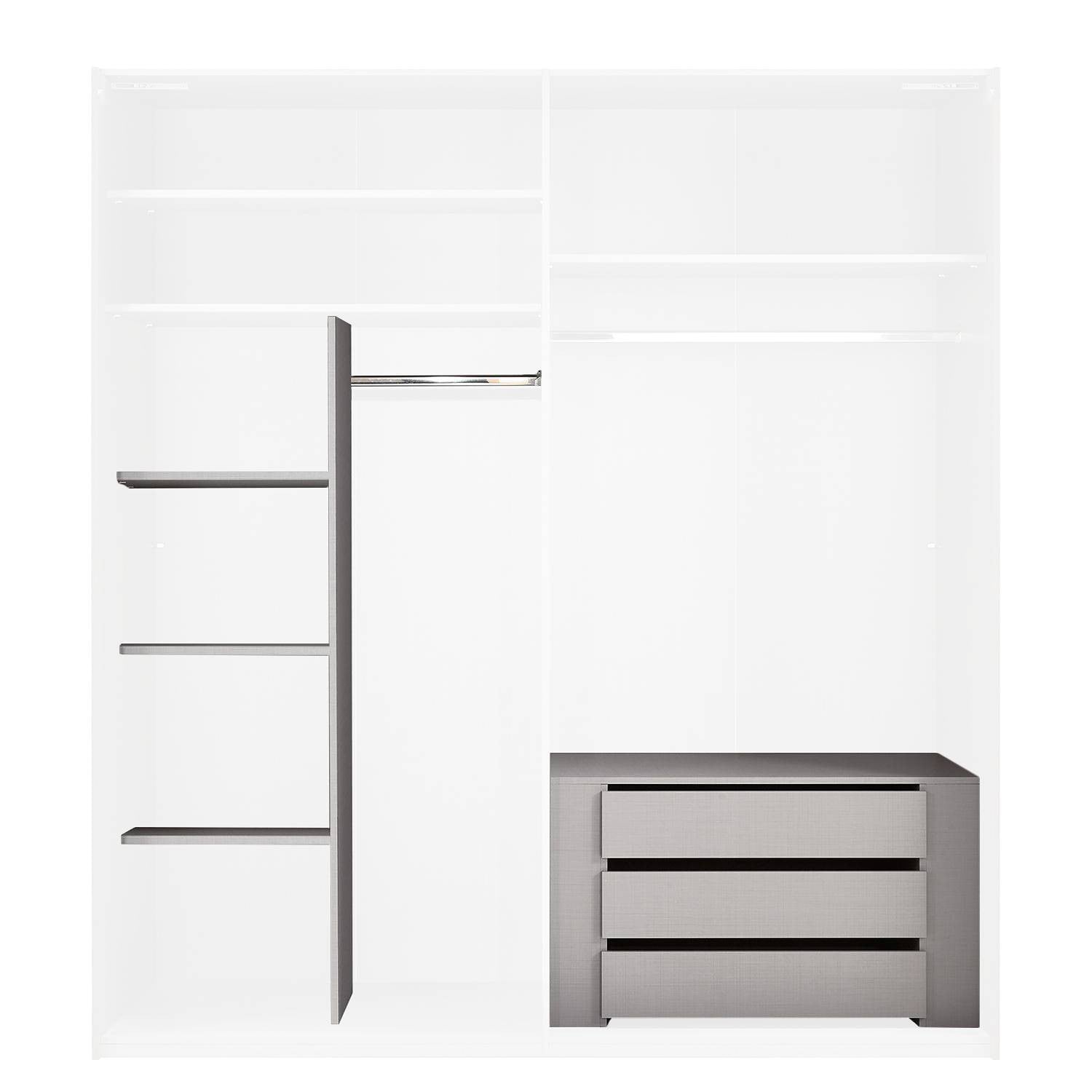 home24 Set accessoires voor kledingkasten 210cm grijs