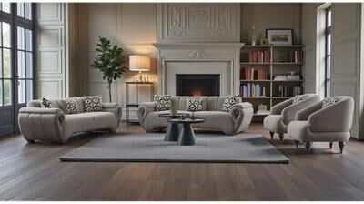 Furnia Zelvion 4 Pieces Living Room Sets 2 Sofa 2 Chair