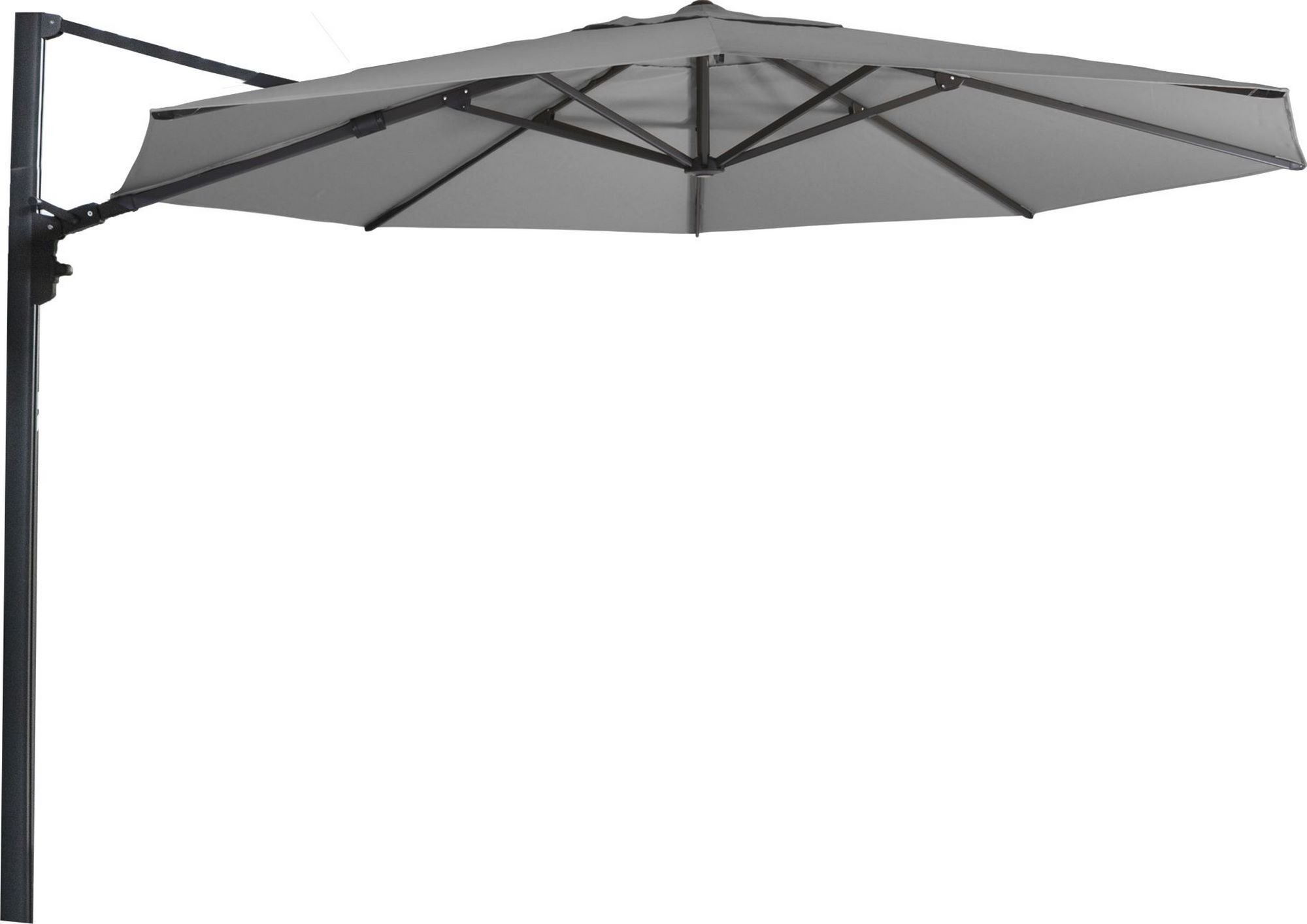 Lesli Living Ampelschirm "Virgo Up" Grey ø 3,5 m mit UV-Schutz 50+