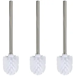 WENKO WC-Bürste mit Edelstahlstiel Glänzend 3er Set, Ø 8 x 35 cm