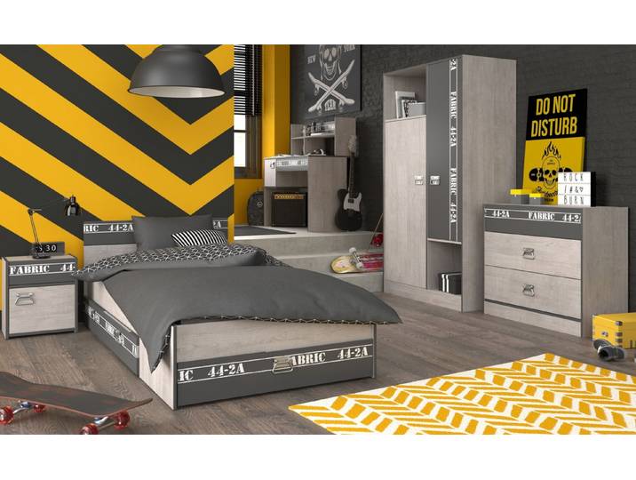 Parisot Jugendzimmer-Set Fabric, (Komplett-Set, 5-teilig), mit extra viel Stauraum