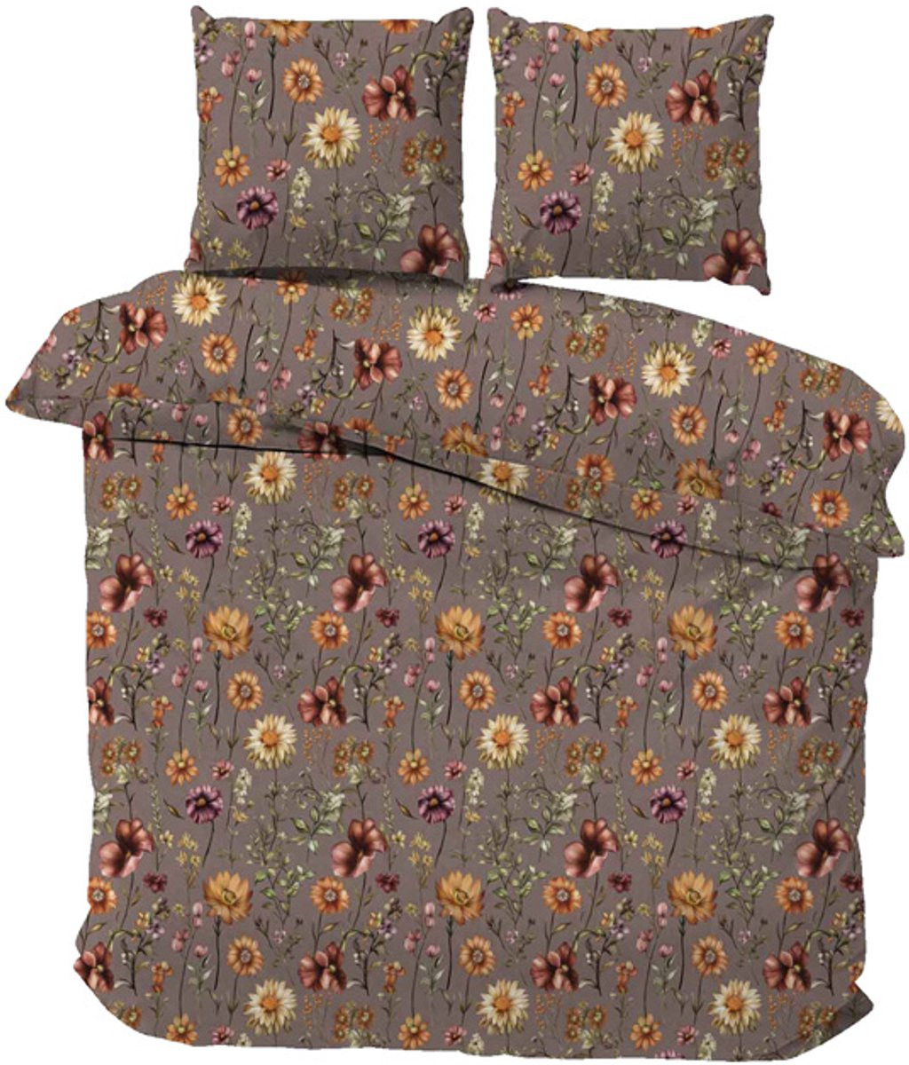iSleep Dekbedovertrek Jessica Eenpersoons Bruin 140x220 cm