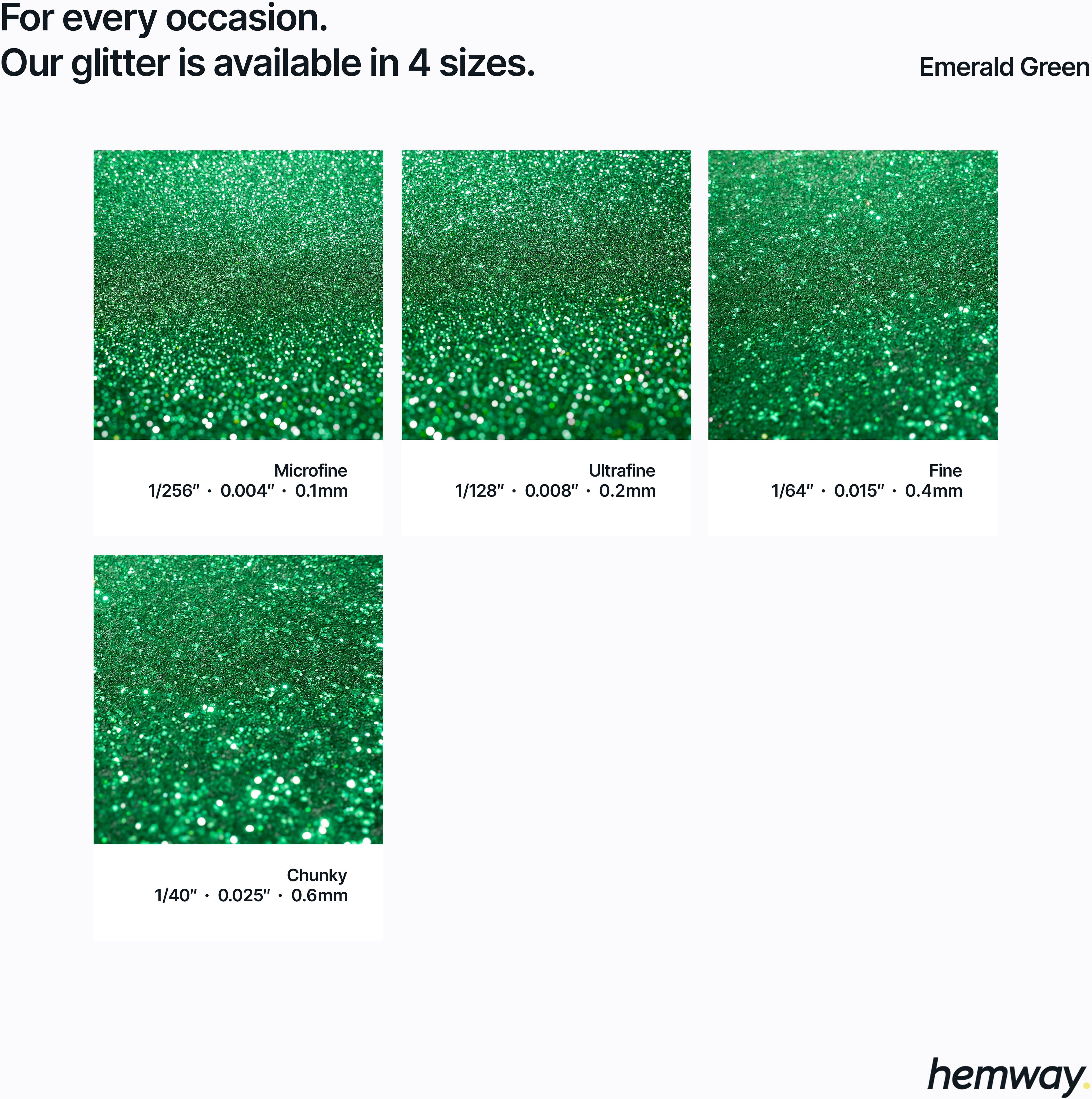 Hemway Glitter For Tile Grout 100g / 3.5oz   Emerald Green   Waterproof   Fade Resistant - Emerald Green - Fine 100g