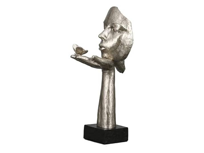Casablanca Statue Visage Desire\, Résine Argentée 34 cm Une touche d'art moderne raffinée. Elle trouve facilement sa place au salon en chambre ou au bureau.