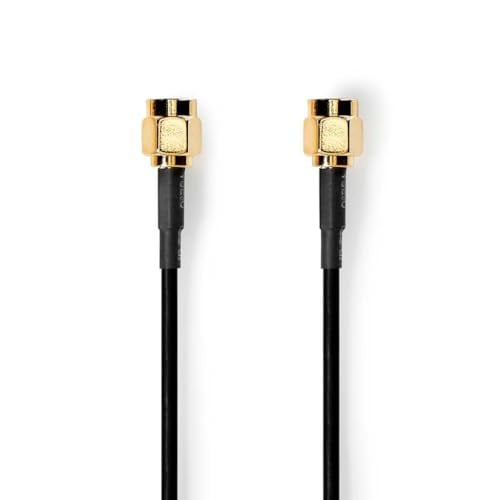 NEDIS Antennekabel SMA naar SMA, verguld, 50 ohm, 1,00 m, zwart