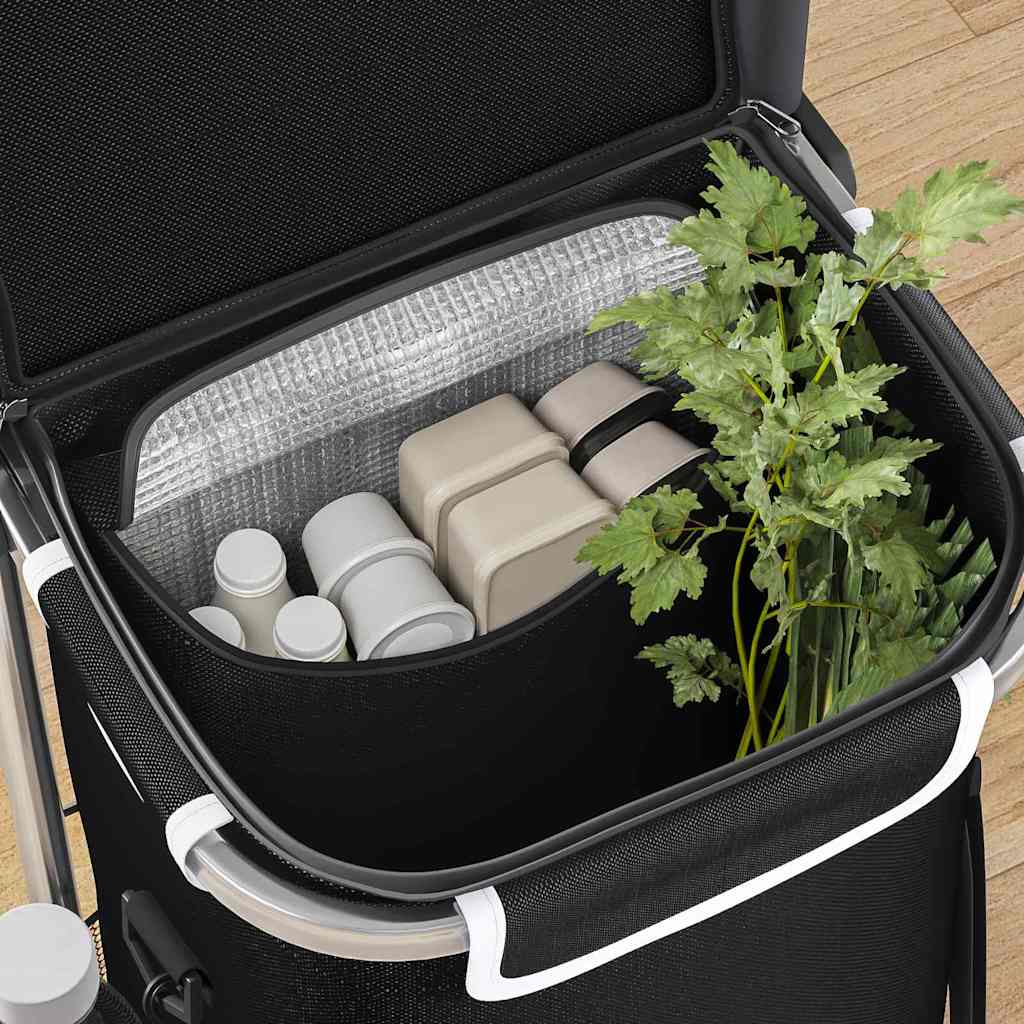 vidaXL Trolley de shopping Noir 36,5 x 46,5 x 100,5 cm Tissu Oxford