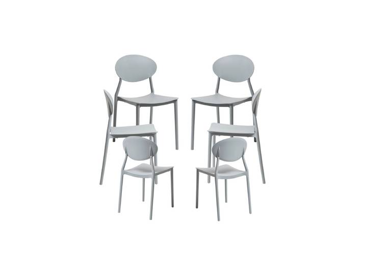 6er Set Butan Stühle - Gris clair