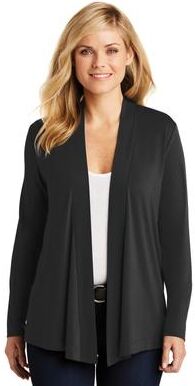 Port Authority L5430 Women's Concept Open Cardigan Jacket in Black size XL   Triblend